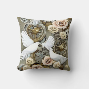 Steampunk Bröllop Doves Kudde