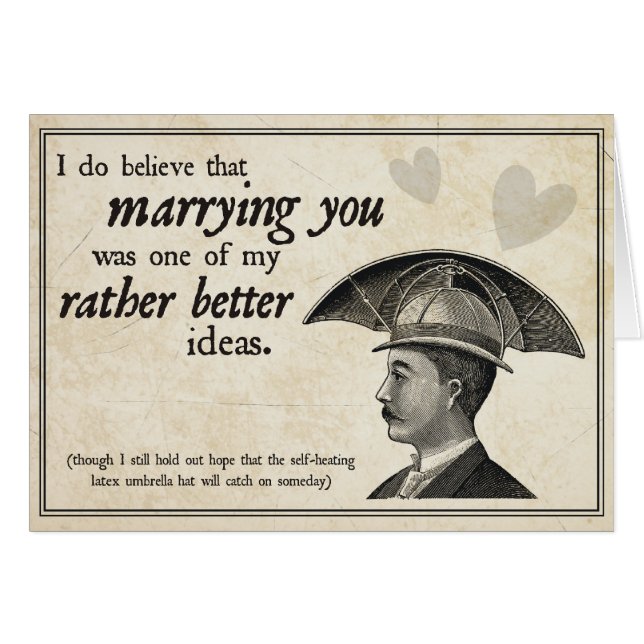 Steampunk bröllop hälsningskort (Framsidan Horizontal)