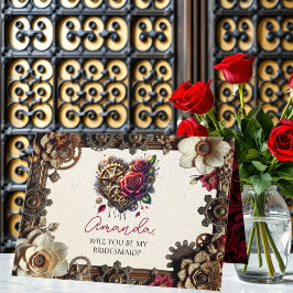 Steampunk Bröllop | Kommer du att bli min bridesma Kort