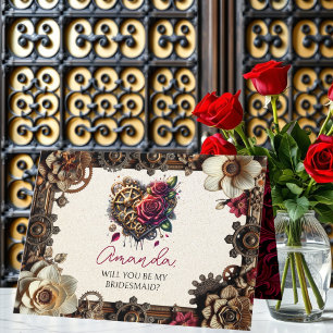 Steampunk Bröllop   Kommer du att bli min bridesma Kort