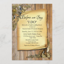 Steampunk Bröllop på Wood Möhippa Inbjudningar