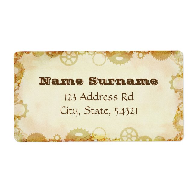 Steampunk Bröllop, skeppningsetiketter Fraktsedel (Framsidan)