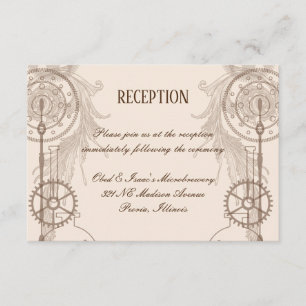 Steampunk-bröllopsreception Inbjudningar