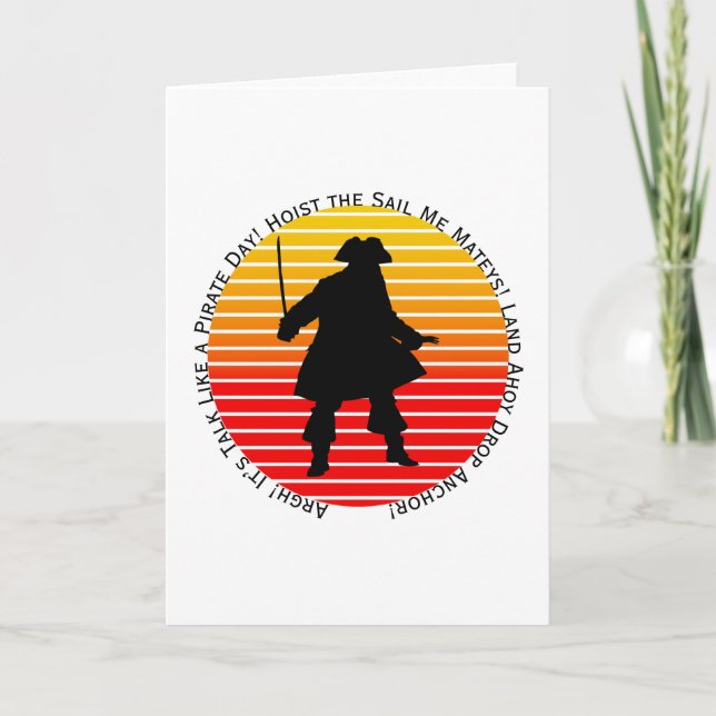 Steampunk Buccaneers Prata som en pirat Dag Argh! Kort (Framsida)