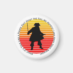 Steampunk Buccaneers Prata som en pirat Dag Argh! Magnet