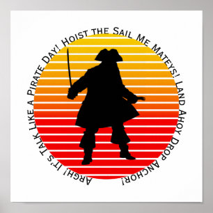 Steampunk Buccaneers Prata som en pirat Dag Argh! Poster