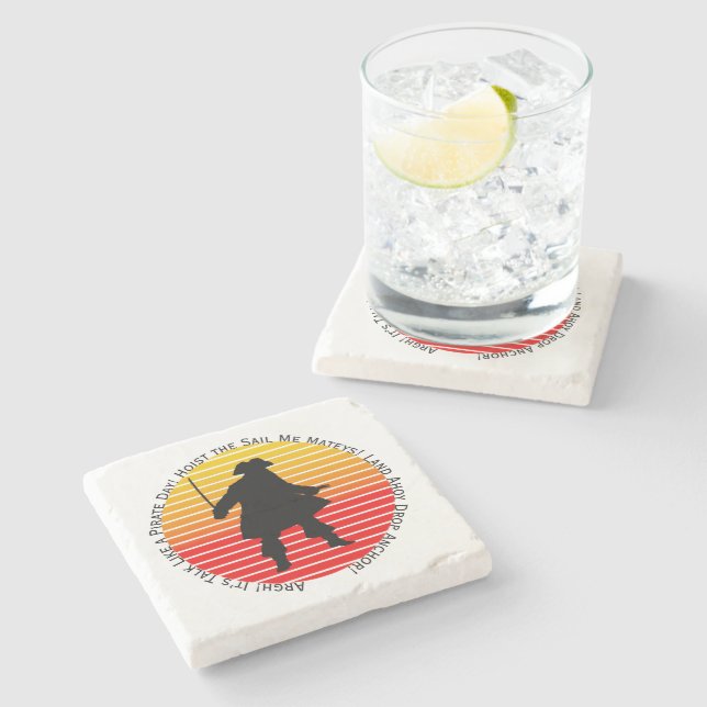 Steampunk Buccaneers Prata som en pirat Dag Argh! Stenunderlägg (Sidan)