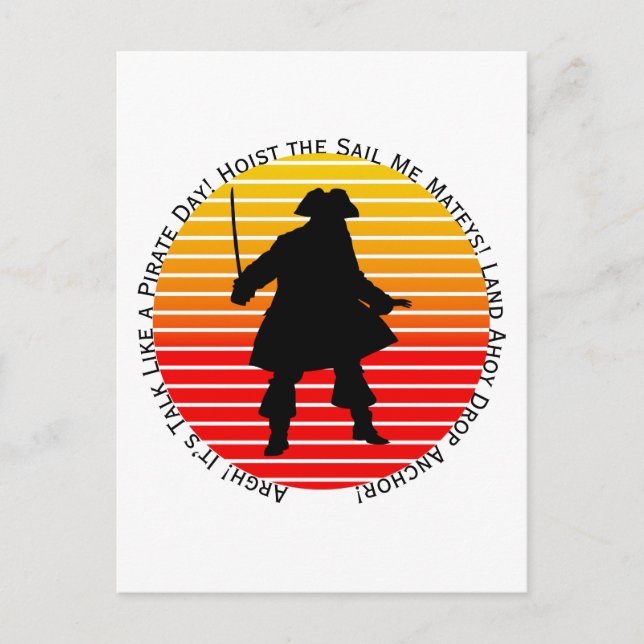 Steampunk-Buccaneers tal som en piratdag Argh! Vykort (Framsida)