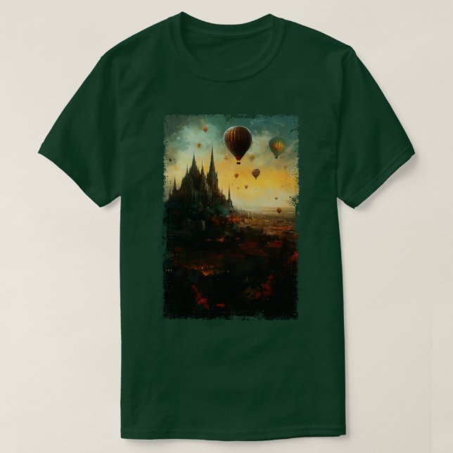 Steampunk Budapest Skyline 1 T Shirt (Design framsida)