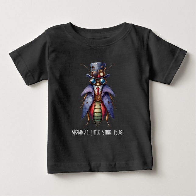 Steampunk Bug - Mommy's Little Stink Bug! T Shirt (Framsida)