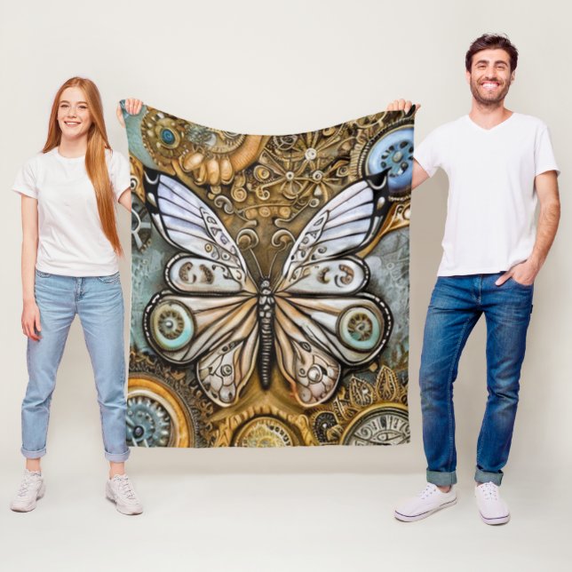 Steampunk Butterfly Fleecefilt (På plats)