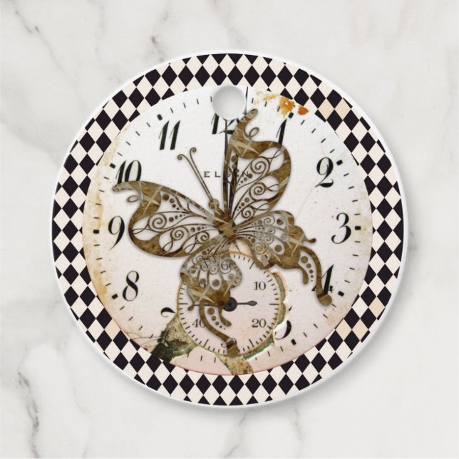Steampunk Butterfly Gåvor Etiketter (Framsida)