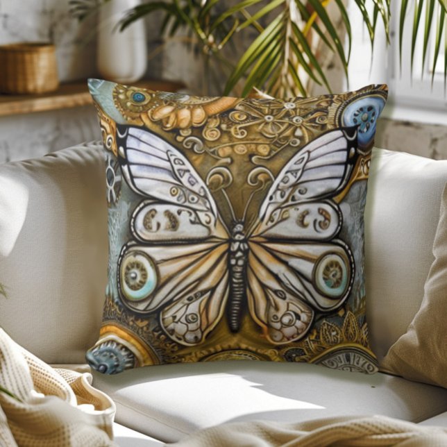 Steampunk Butterfly Kudde (Skapare uppladdad)