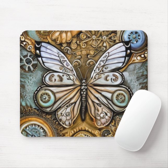 Steampunk Butterfly Musmatta (Med mus)