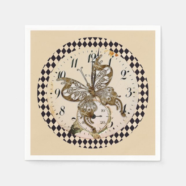 Steampunk Butterfly Pappersservett (Framsidan)