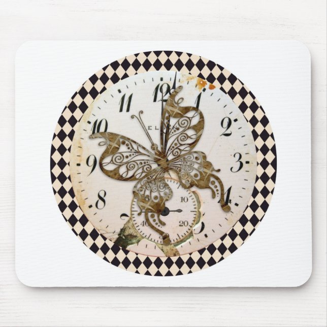 Steampunk Butterfly Round Musmatta (Framsidan)