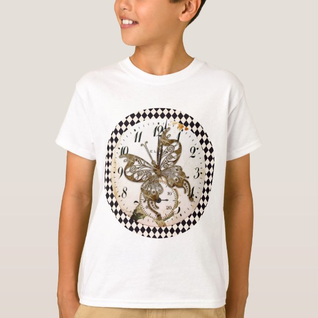 Steampunk Butterfly Round T-shirt (Framsida)