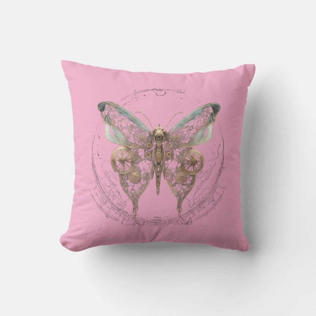 Steampunk Butterfly Shirt Kudde (Framsida)