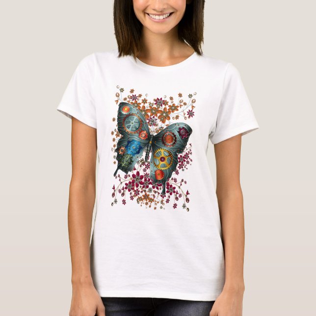 Steampunk Butterfly T Shirt (Framsida)