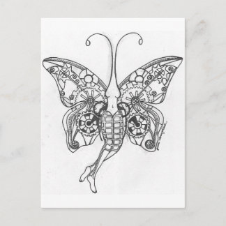 Steampunk Butterfly Vykort