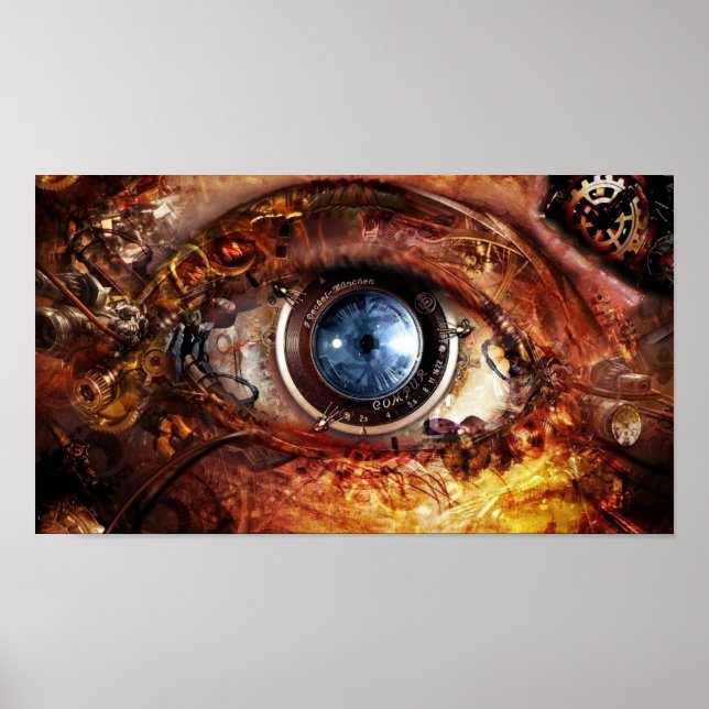 Steampunk Camera Öga Poster (Framsidan)