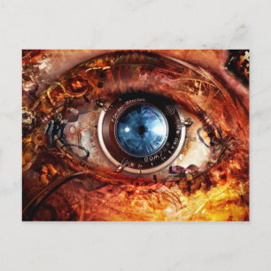 Steampunk Camera Öga Vykort