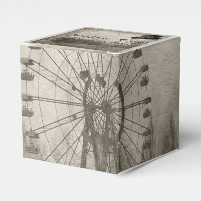 Steampunk Carnival Top hat Wedding Favor Box Presentaskar (Framsidan Sidan)