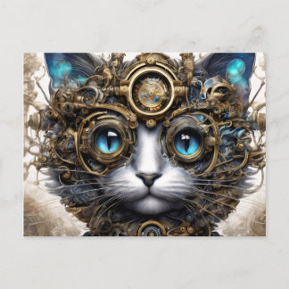 Steampunk Cat 2 Vykort