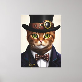 Steampunk Cat Canvastryck