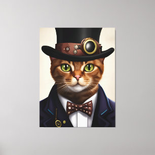 Steampunk Cat Canvastryck
