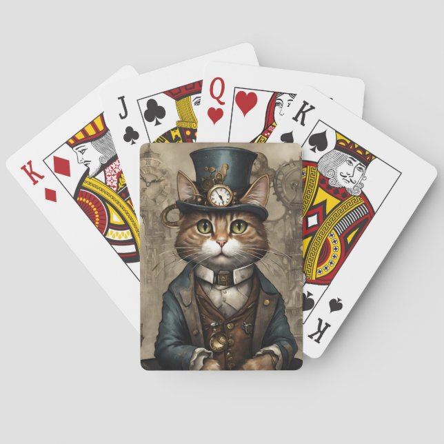 Steampunk Cat Casinokort (Baksidan)