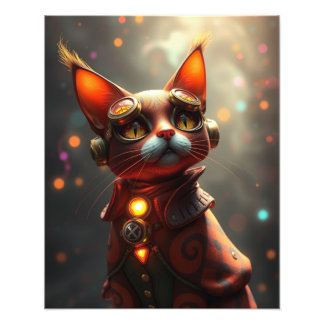 Steampunk Cat Fototryck