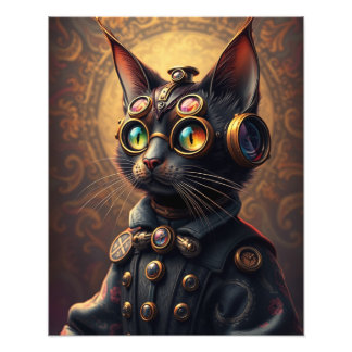 Steampunk Cat Fototryck