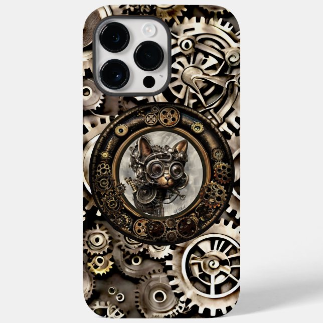 Steampunk Cat Goggles - iPhone X 14 PRO MAX Fodral (Baksida)