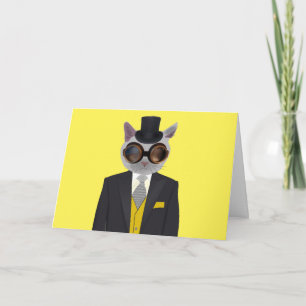 STEAMPUNK CAT GREETING CARDS KORT