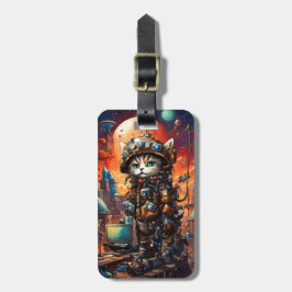 Steampunk Cat I Bagagebricka