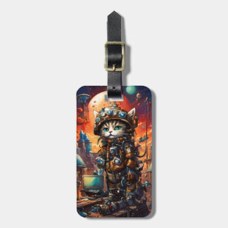 Steampunk Cat I Bagagebricka