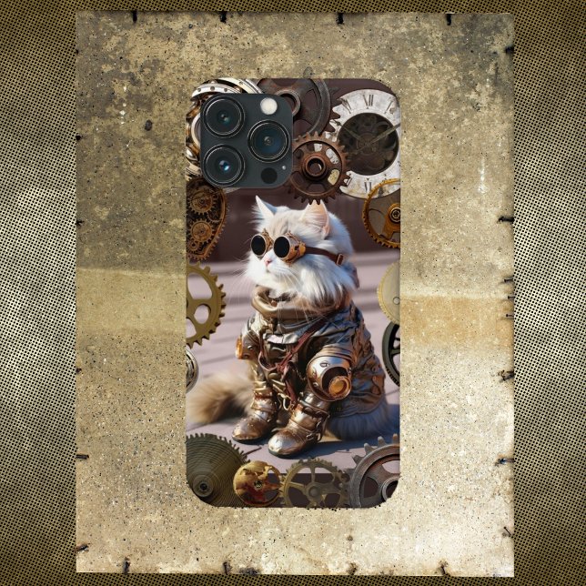 Steampunk Cat med Gears iPhone/iPad-väska (Skapare uppladdad)