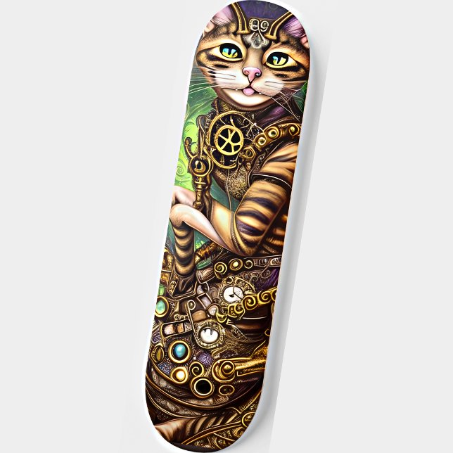 Steampunk Cat Mini Skateboard Bräda 18,5 Cm (Skapare uppladdad)