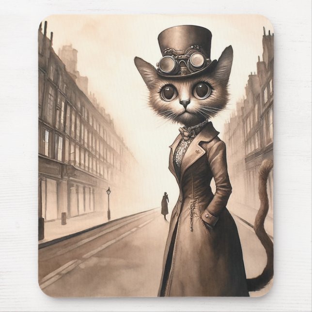 Steampunk Cat Mousepad Musmatta (Framsidan)