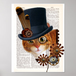 Steampunk Cat på lexikonsidan Poster