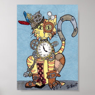 Steampunk Cat Poster