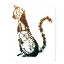 Steampunk cat poster