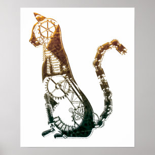 Steampunk cat poster
