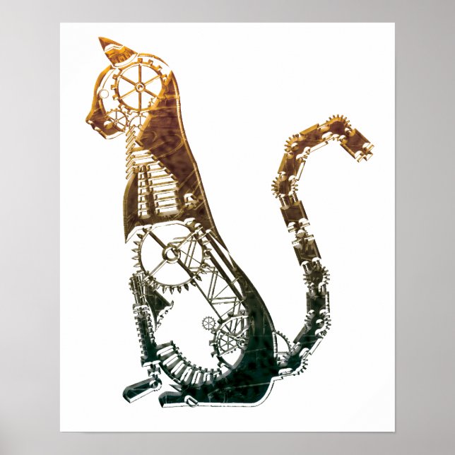 Steampunk cat poster (Framsidan)