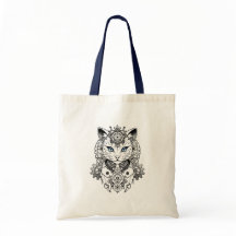 Steampunk Cat robot cat lover kattunge kitten Tote
