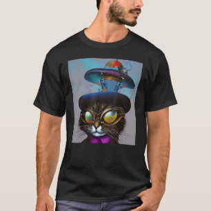 Steampunk Cat Steam Punk Kitten Fantasy Gothic AI T Shirt