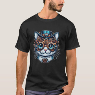 Steampunk Cat Steampunk Kitten Älskare Fantasy för T Shirt