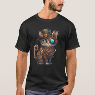 Steampunk Cat Steampunk Kitten Lovers Fantasy Cats T Shirt