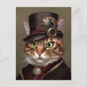 Steampunk Cat Vykort